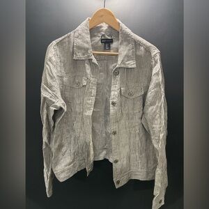 Linen button up jacket